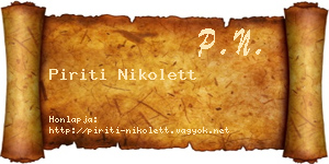 Piriti Nikolett névjegykártya